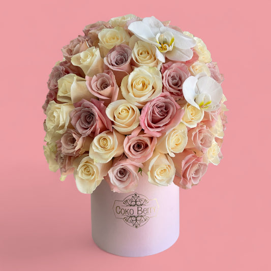 Special roses and orchids box