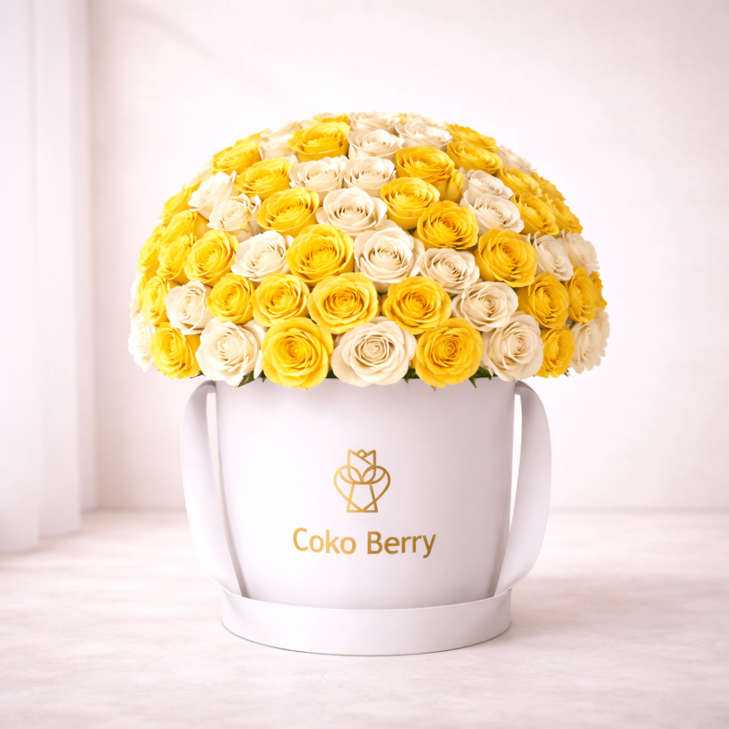 Yellow and White Roses Dome