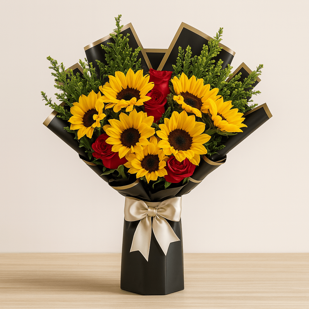Korean Roses & Sunflowers bouquet