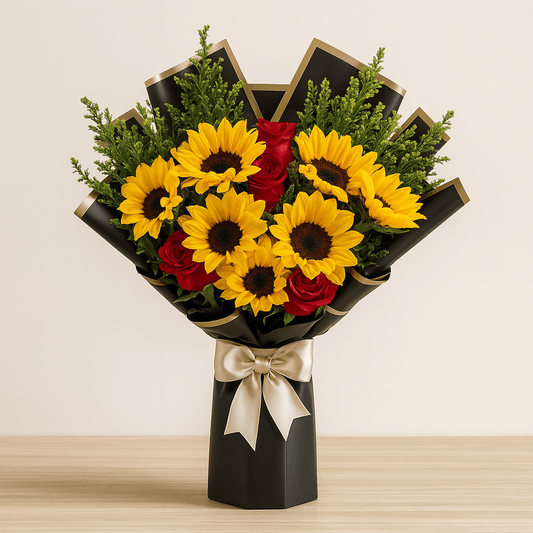 Korean Roses & Sunflowers bouquet