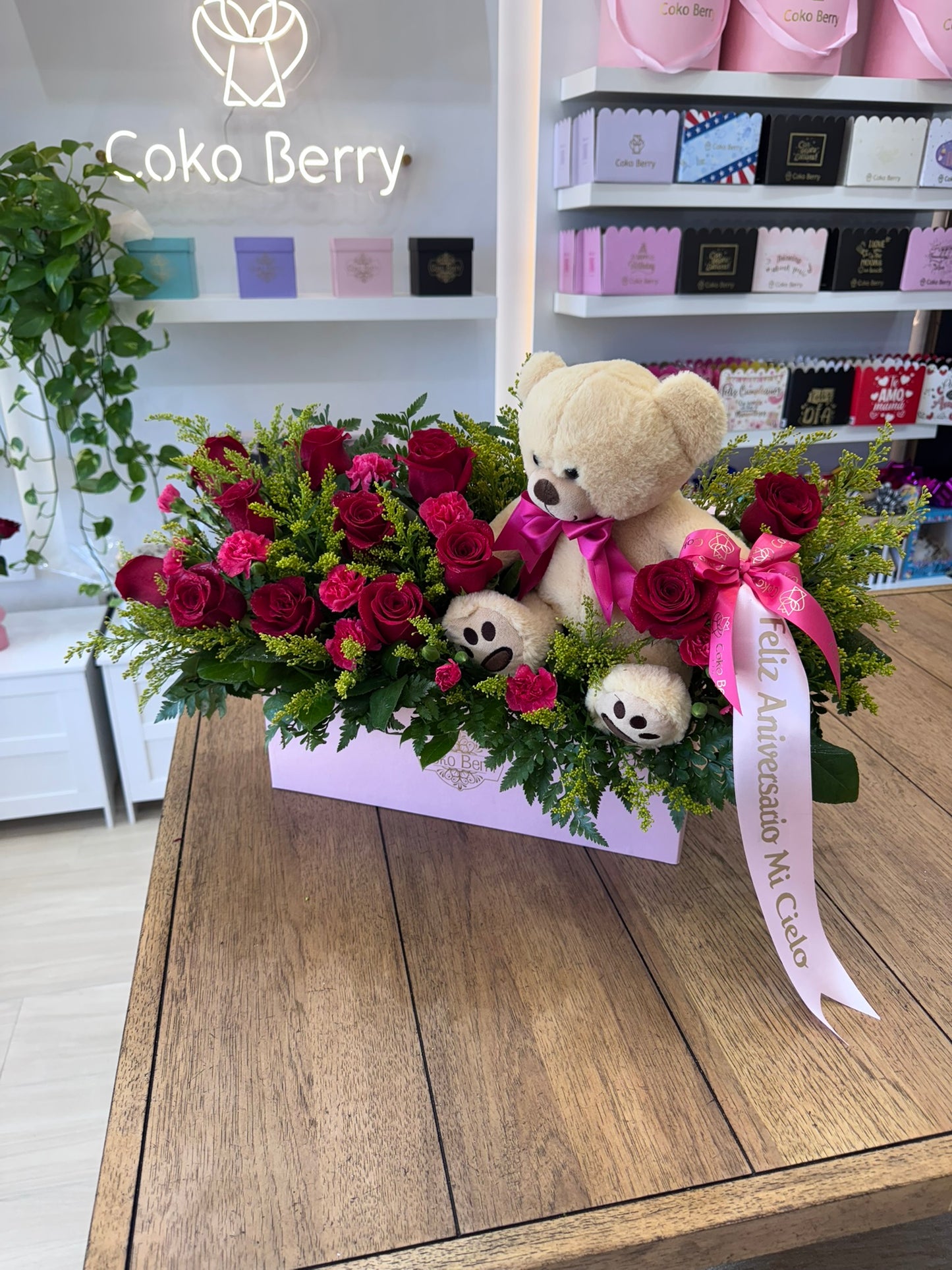Teddy Bear & Flowers