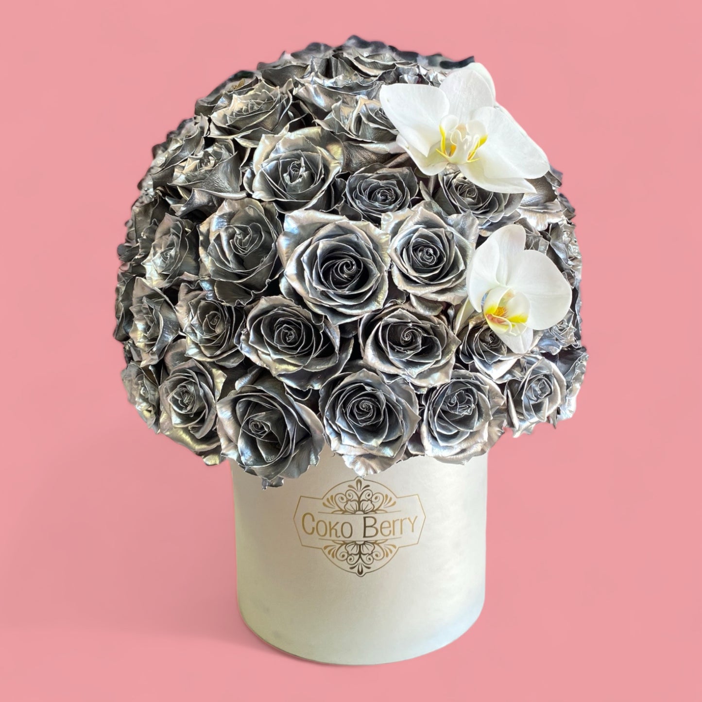 Gold Roses And Orchids Box