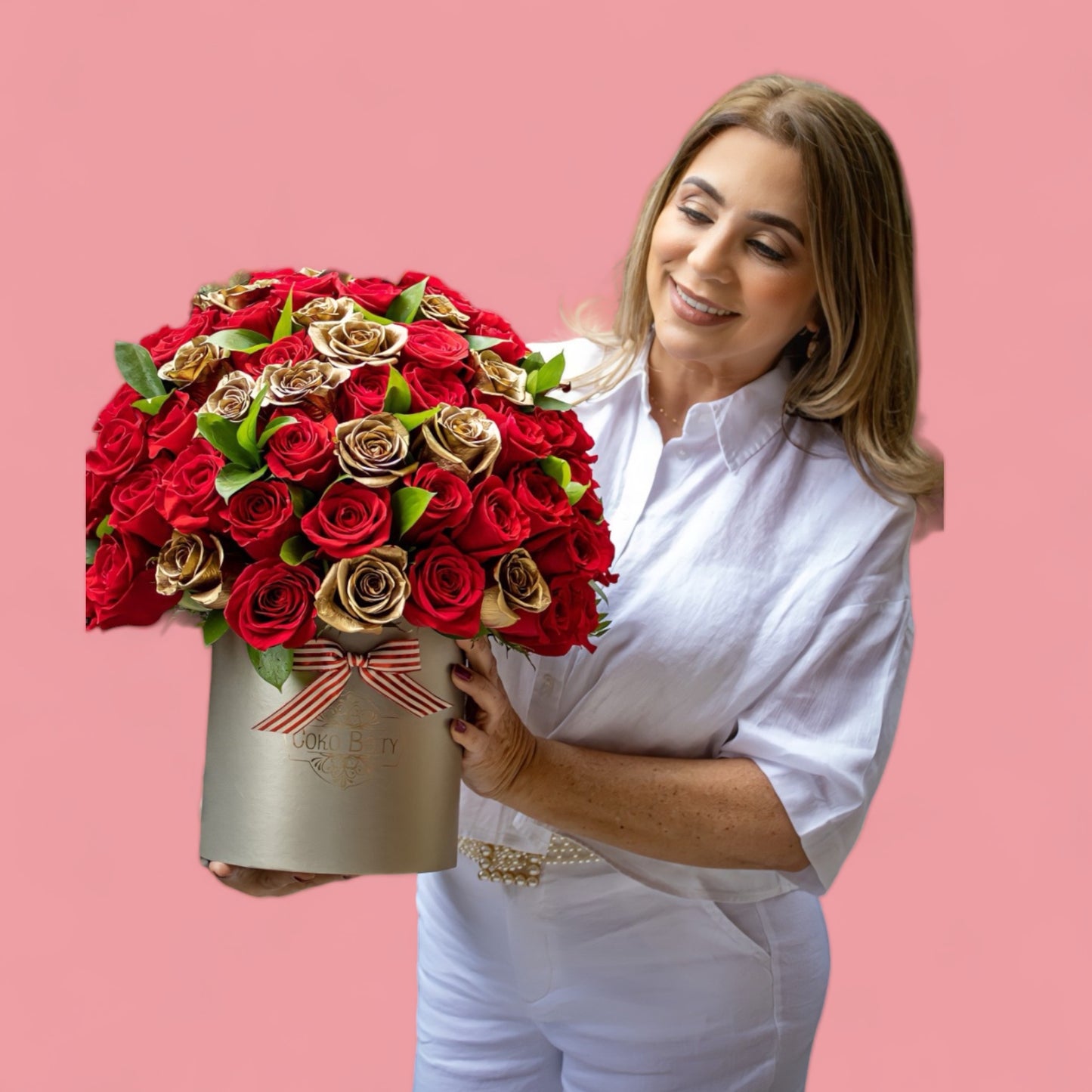 Red & Gold Roses Box