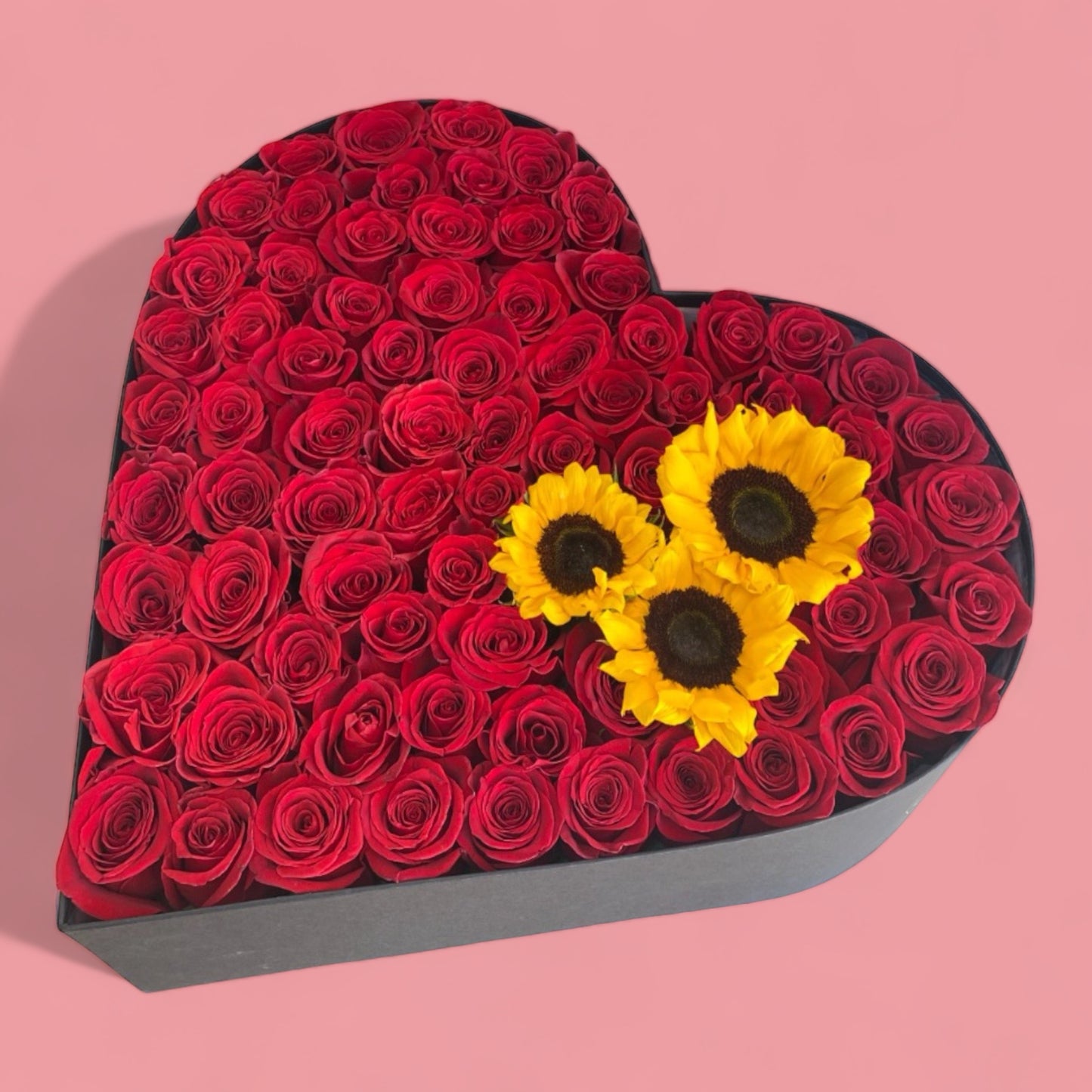 Roses and Sunflowers Heart