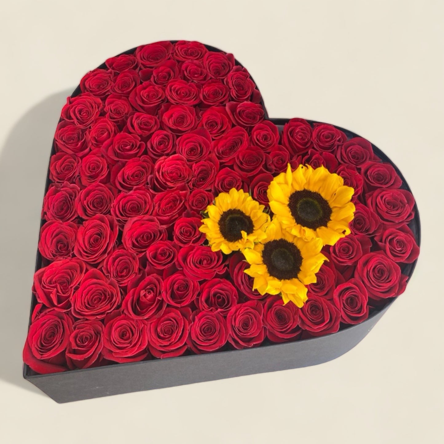 Roses and Sunflowers Heart