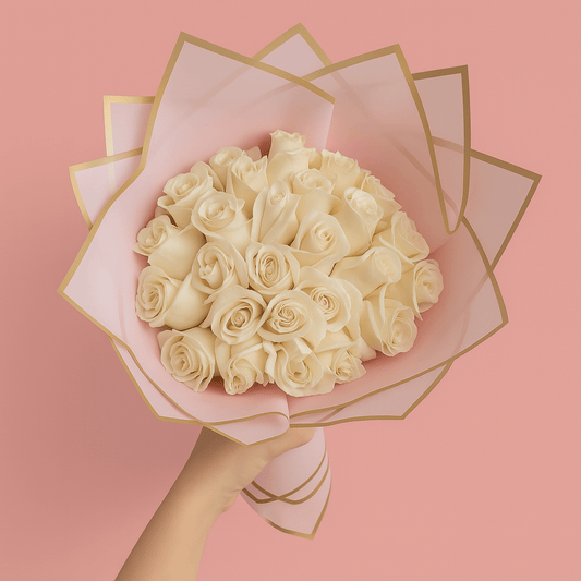 Ramo Buchon White roses