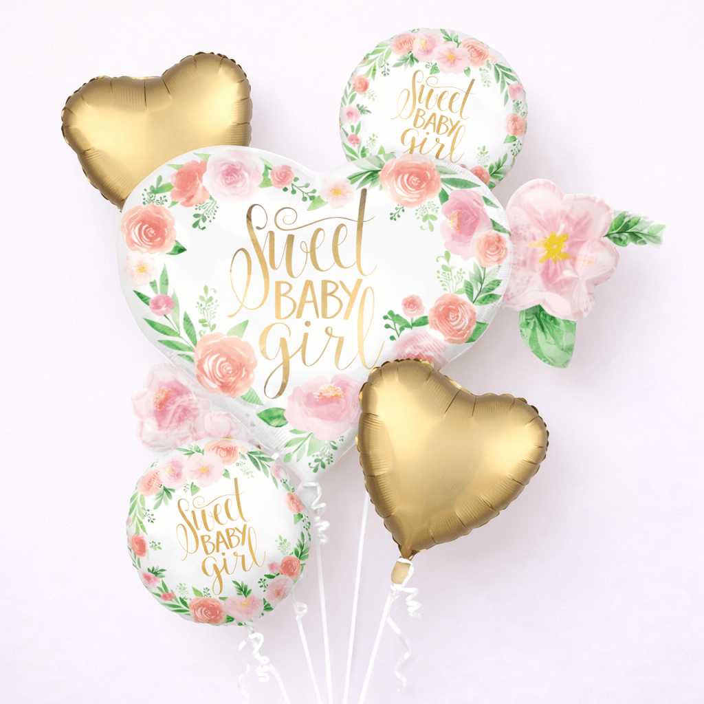 New Baby Girl Balloons Gift Delivery Dallas TX - Coko Berry Flowers