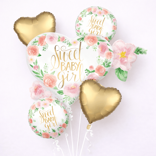 New Baby Girl Balloons Gift Delivery Dallas TX - Coko Berry Flowers