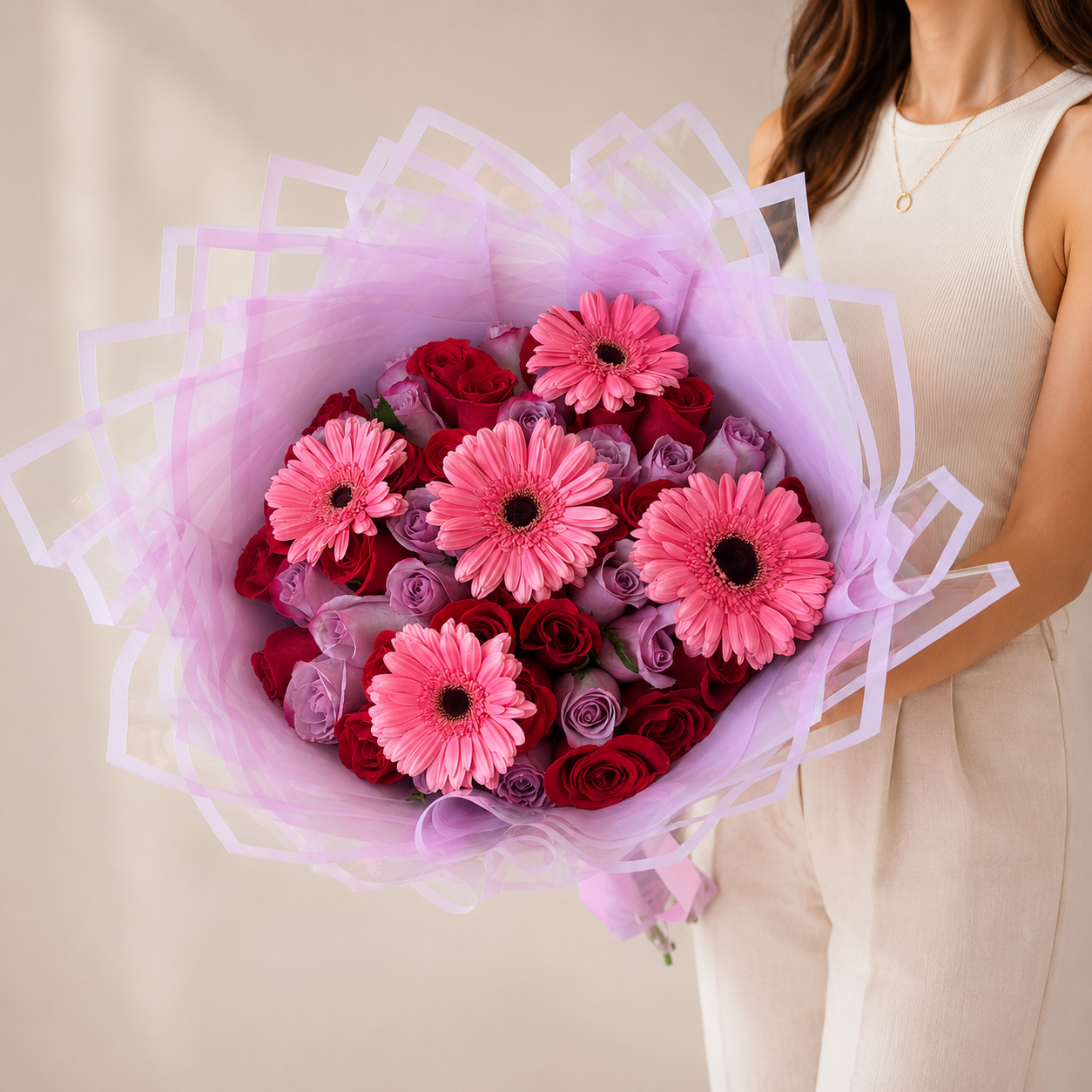 Ramo Buchon Mix Roses and Gerberas
