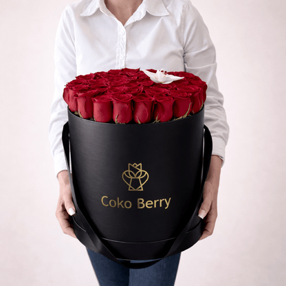 Classic Roses Box Red Roses Luxury Delivery Dallas TX - Coko Berry Flowers