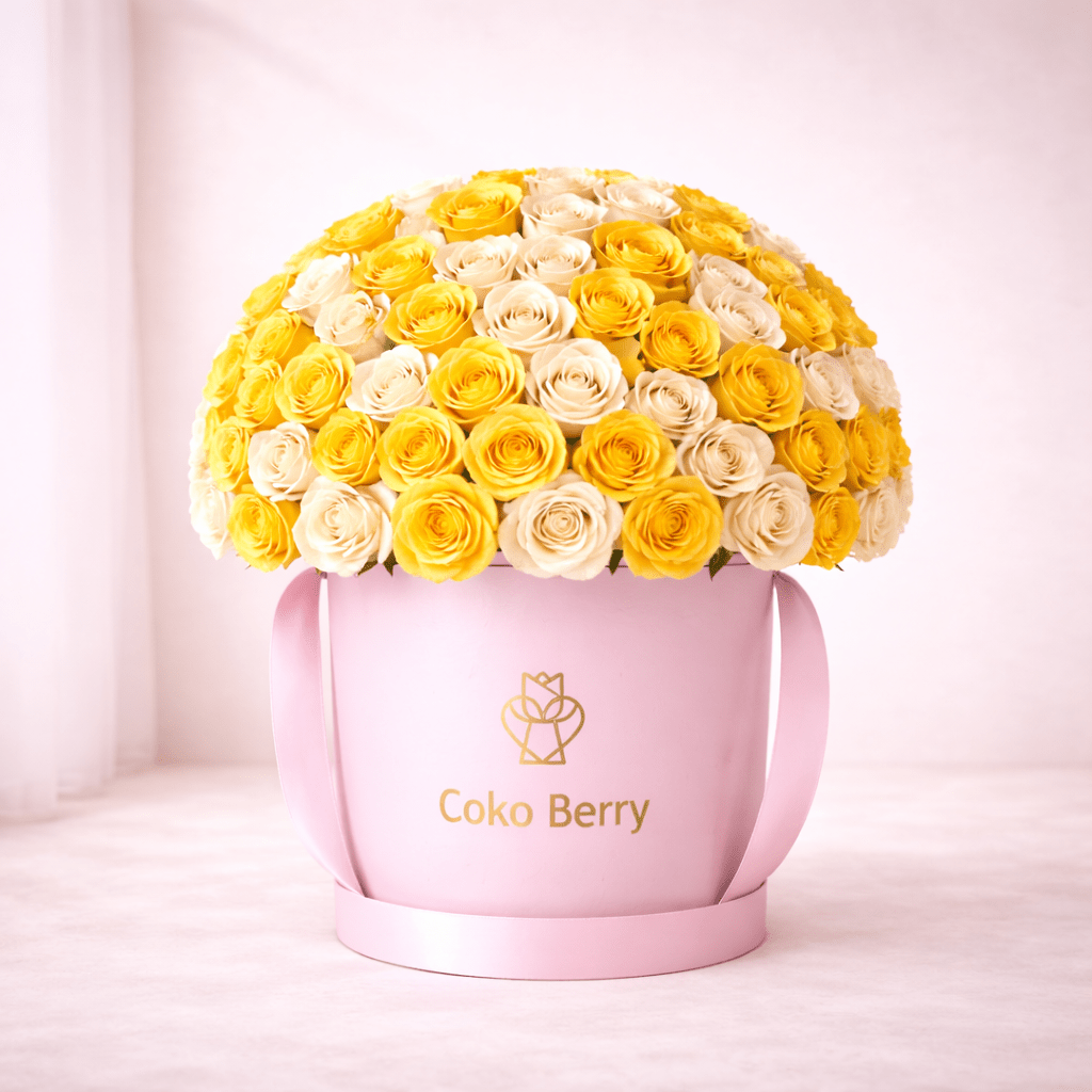 Yellow and White Roses Dome
