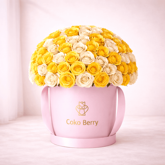 Yellow and White Roses Dome