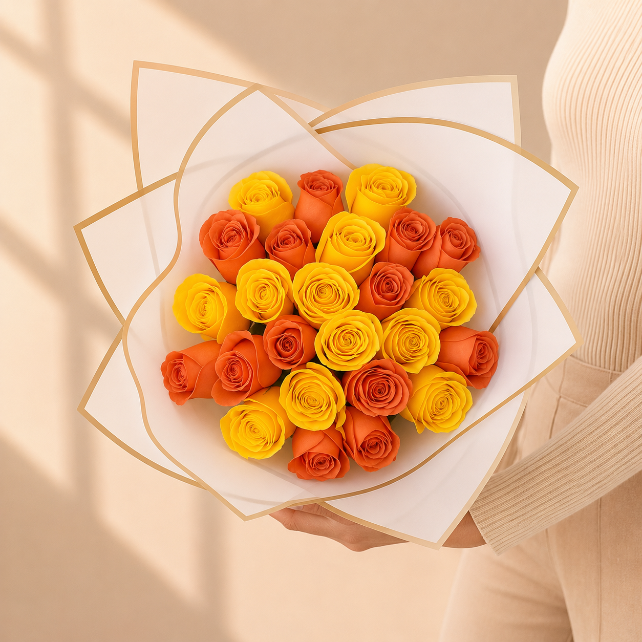 Ramo Buchon 25 Yellow and Orange roses