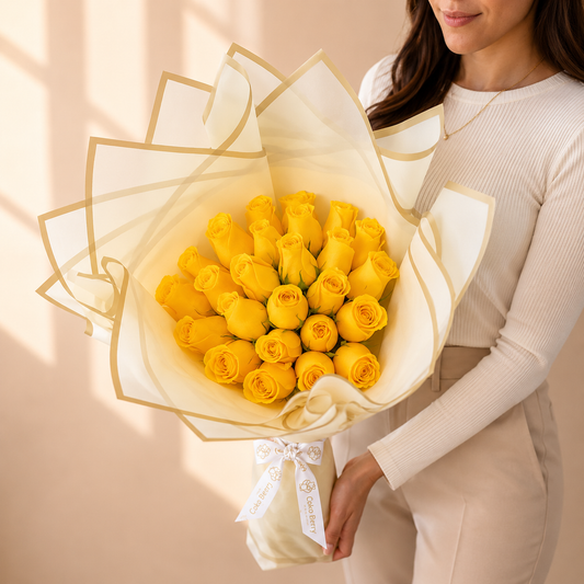 Ramo Buchon 25 Yellow roses