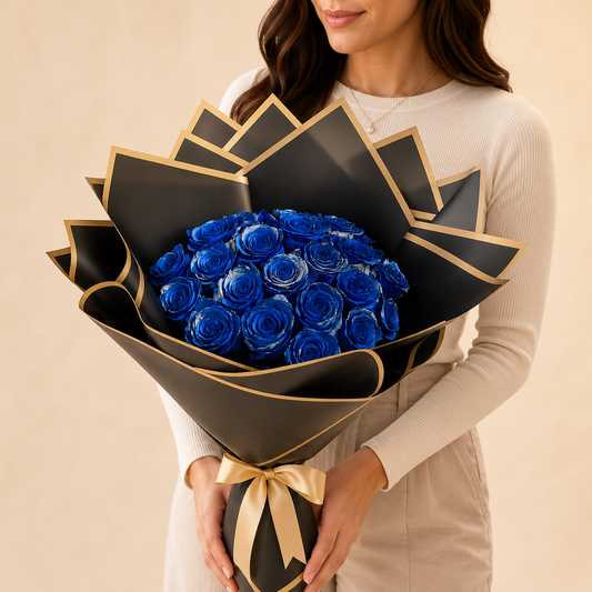 Ramo Buchon 25 Blue Roses