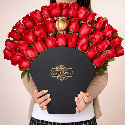 Lovely Sunset Roses Box Colorful Arrangement Delivery Dallas TX - Coko Berry Flowers