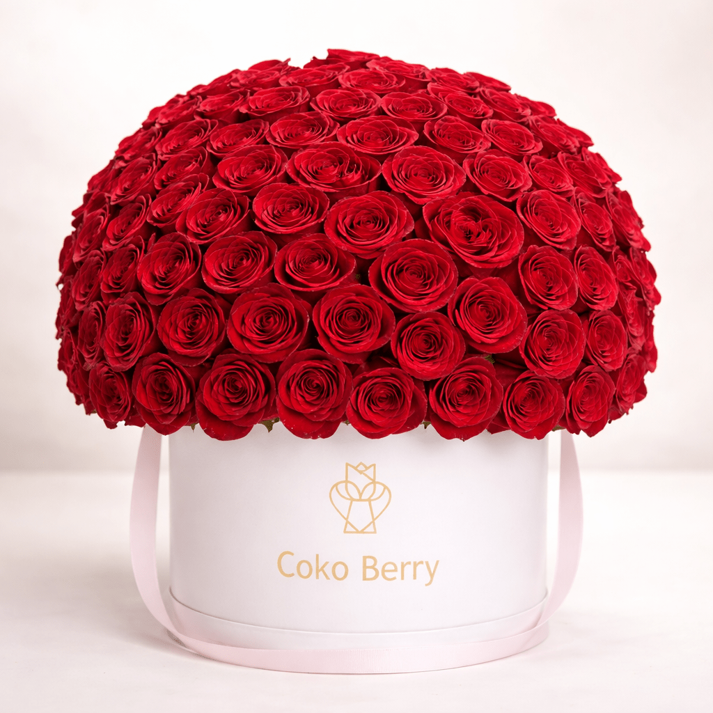 Romantic Red Rose Dome Box
