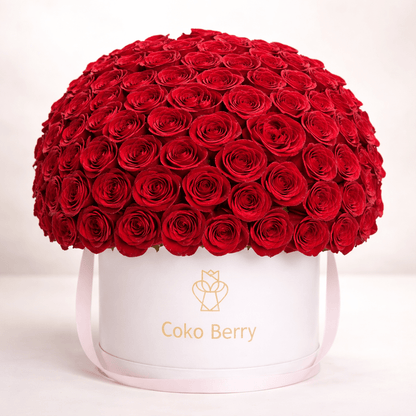 Romantic Red Rose Dome Box