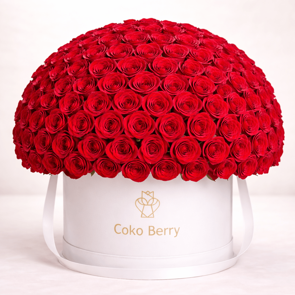 Romantic Red Rose Dome Box