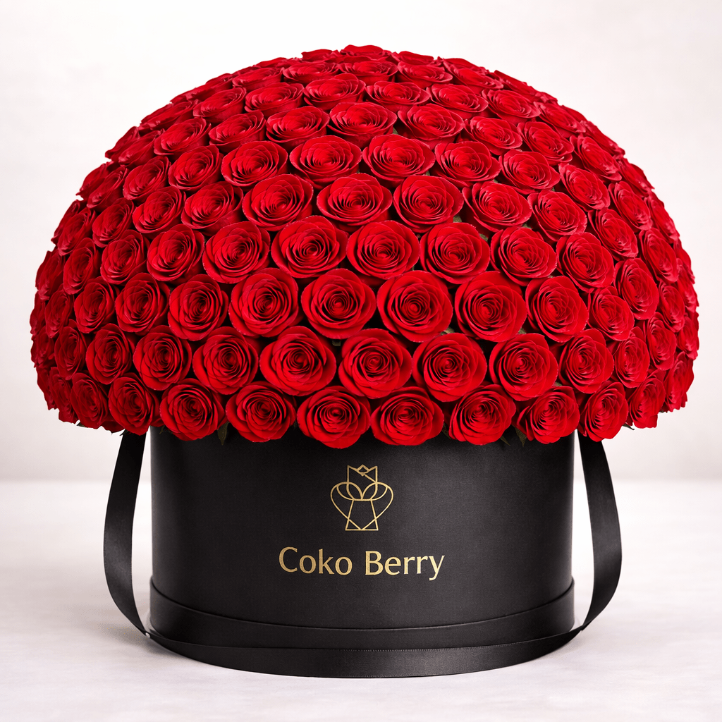 Romantic Red Rose Dome Box