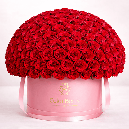Romantic Red Rose Dome Box