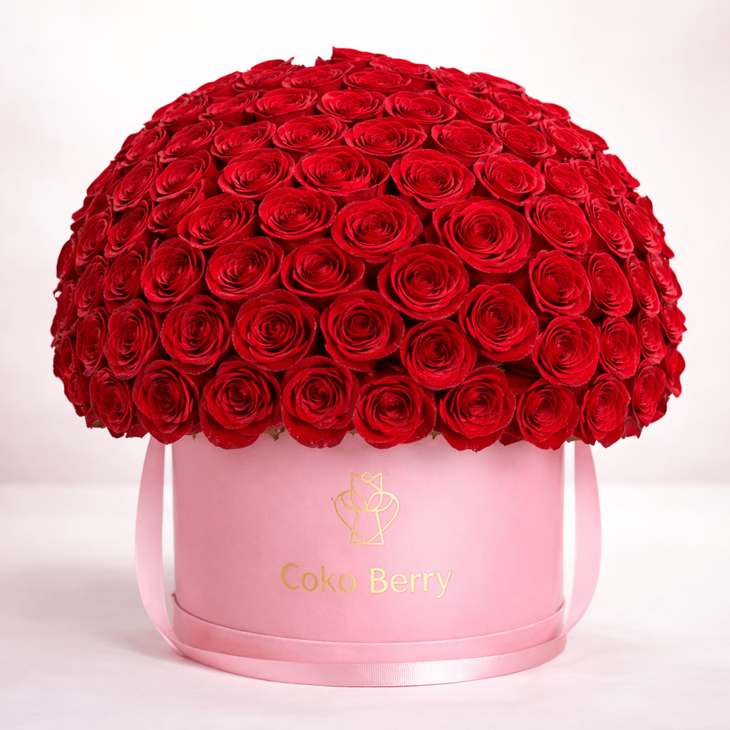 Romantic Red Rose Dome Box