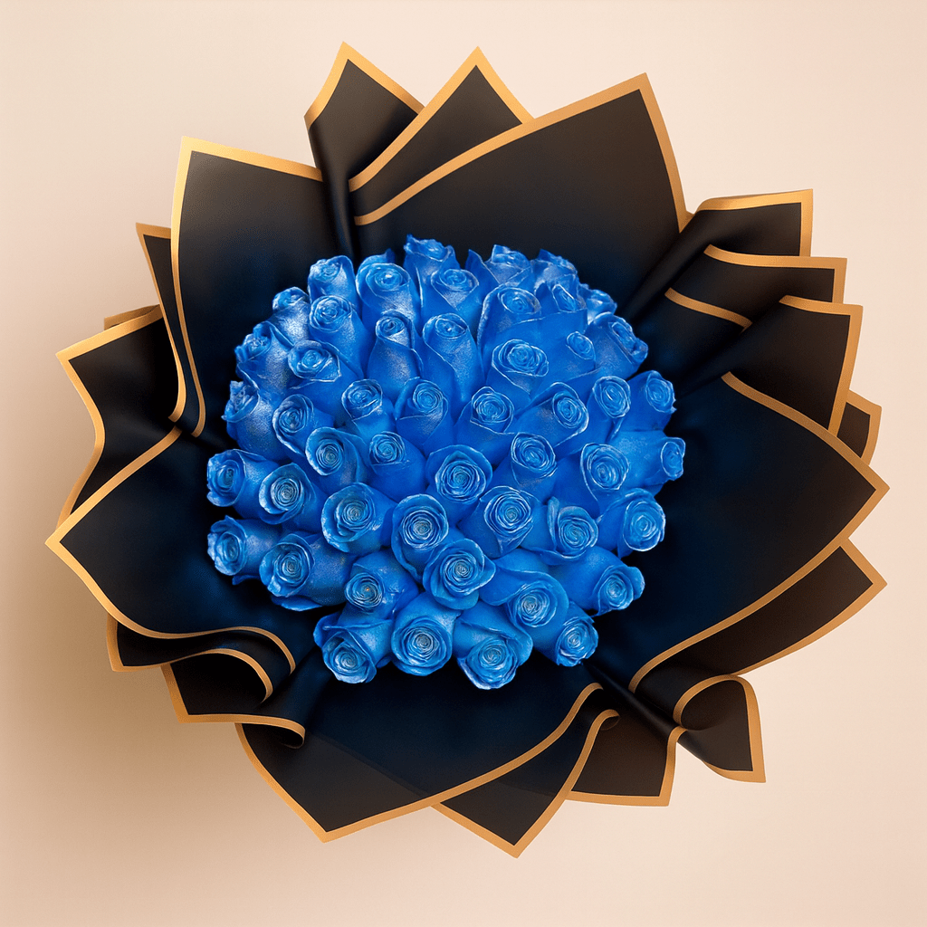 Ramo Buchon Blue Roses