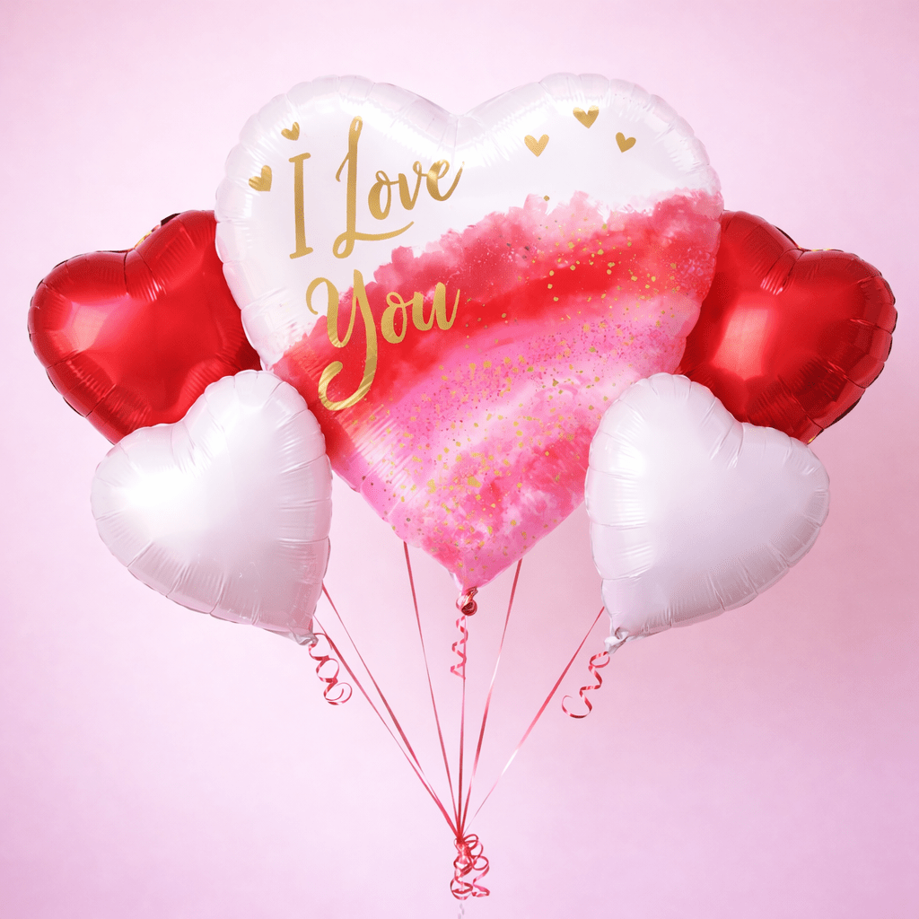 I Love You Helium Balloon Heart Gift Delivery Dallas TX - Coko Berry Flowers