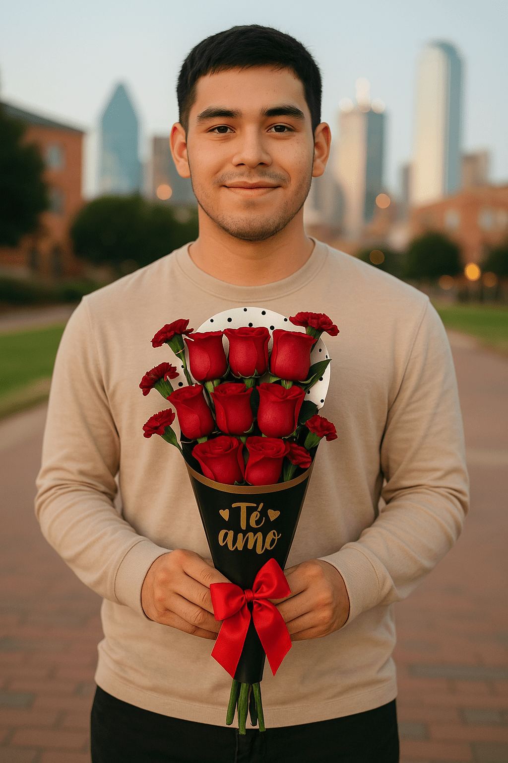 Roses in cone