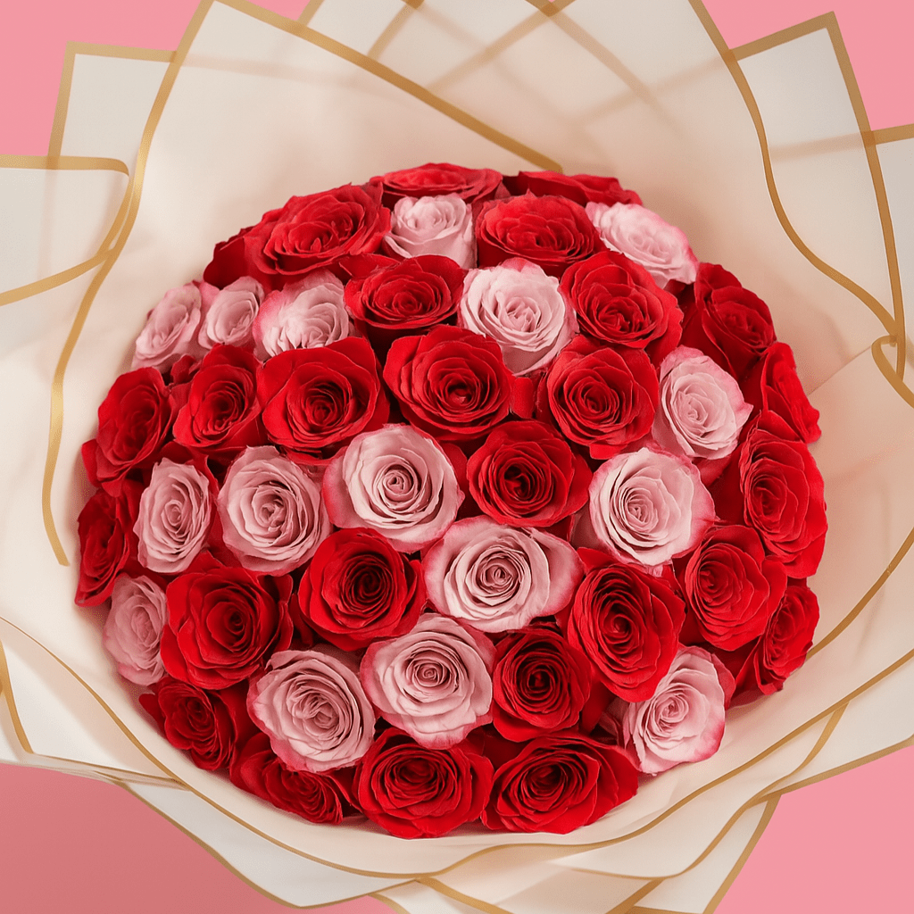 Ramo Buchon Red and Purple Roses