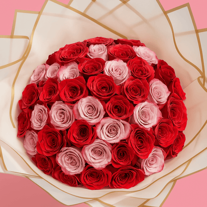 Ramo Buchon Red and Purple Roses
