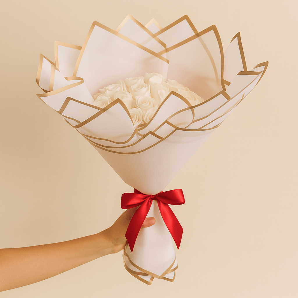 Ramo Buchon White roses