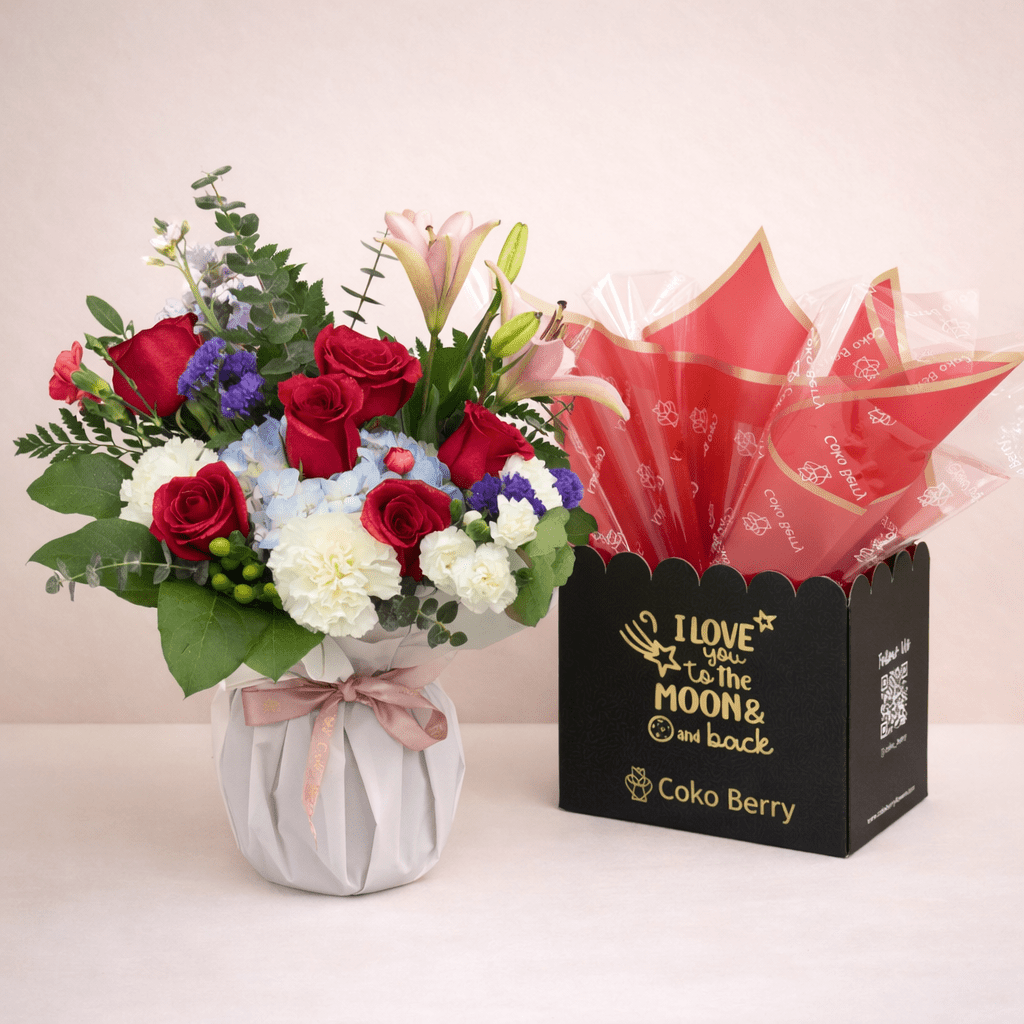 I Love You Flowers Box Gift Delivery Dallas TX - Coko Berry Flowers