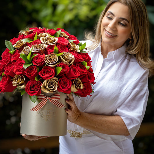 Red & Gold Roses Box