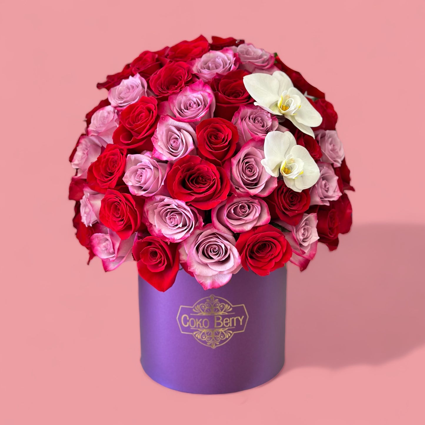 Special roses and orchids box