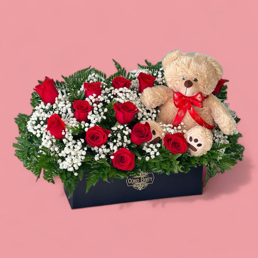 Teddy Bear & Flowers
