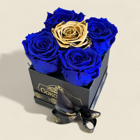 Blue Preserved Roses Tiny Box
