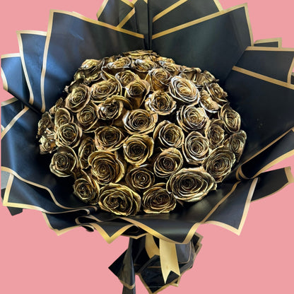 Ramo Buchon Gold Roses