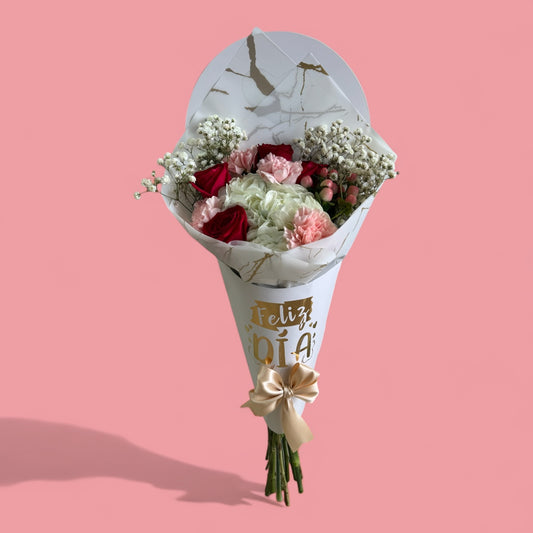 Mix flowers in cone