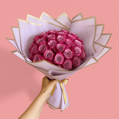Ramo Buchon Purple Roses