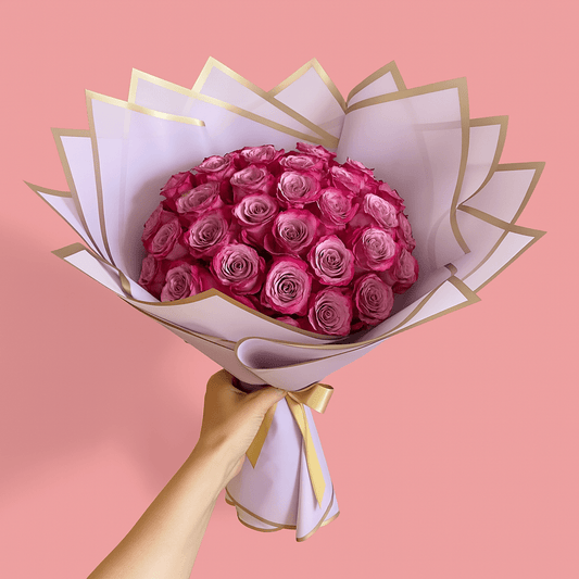 Ramo Buchon Purple Roses