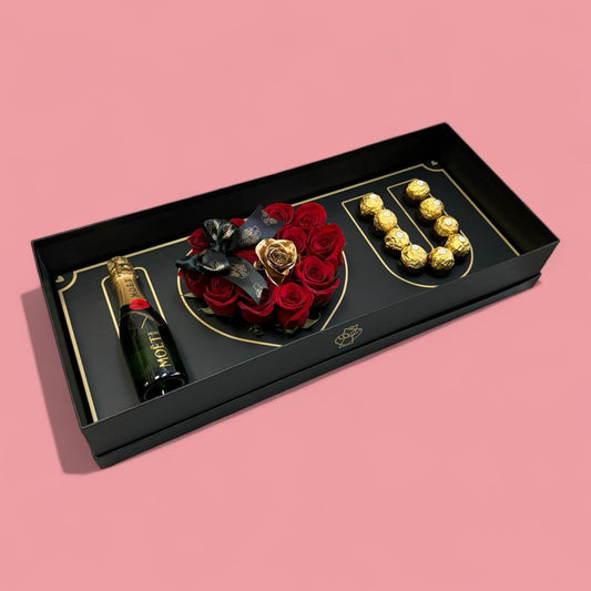 I Love you box Moet & Ferrero Rocher