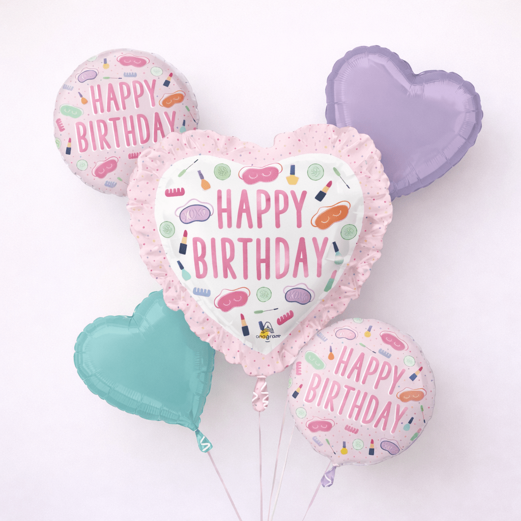 Happy Birthday Spa Balloons Gift Delivery Dallas TX - Coko Berry Flowers