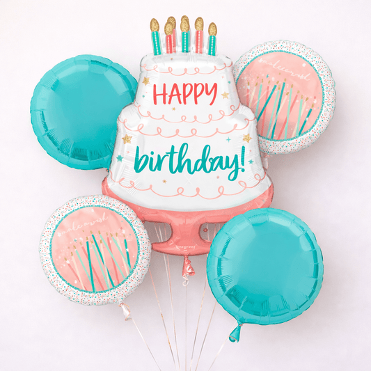 Happy Birthday Cake Balloons Gift Delivery Dallas TX - Coko Berry Flowers